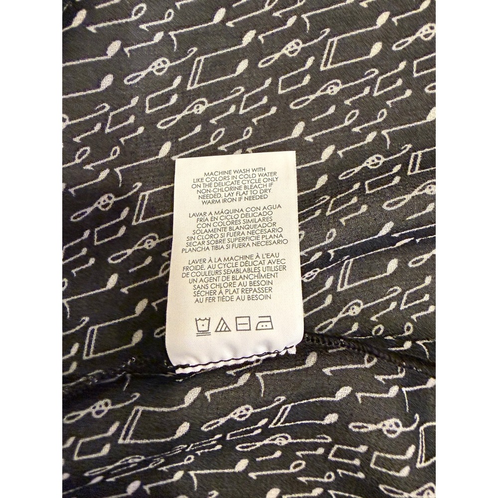 Cabi Women Sleeveless Blouse‎ Black Small Music Note Print Ruffle Office Teacher - Picture 7 of 7